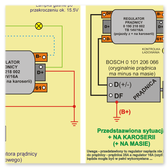 Regulator prądnicy Bosch (przykładowy) - Test / podłączenie